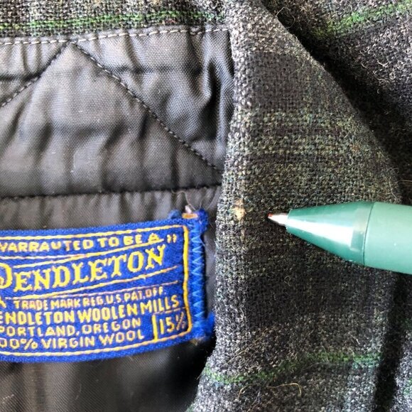 Vtg Pendleton Mens Plaid Wool Fireside Shirt Size M L Overshirt Long Sleeve 60s - Picture 9 of 10